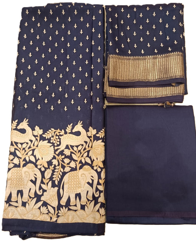 Pure Muslin Silk Suit Fabric With Dupatta