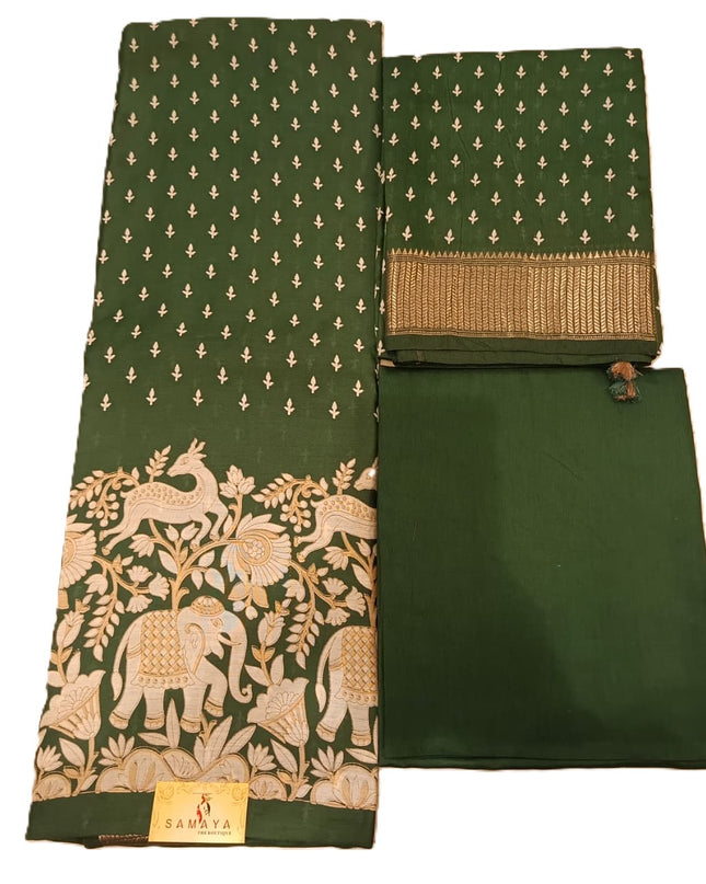 Pure Muslin Silk Suit Fabric With Dupatta