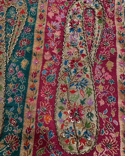 Banarsi Menakari Suit Heighlighted  with Hand Work - Color Ghiya Green - Size REG